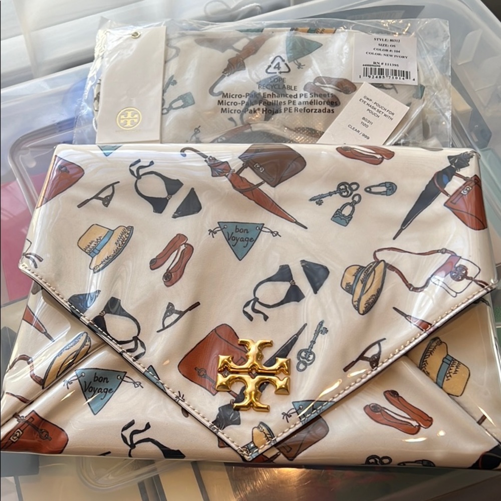 Tory Burch brand new pouch with eye mask